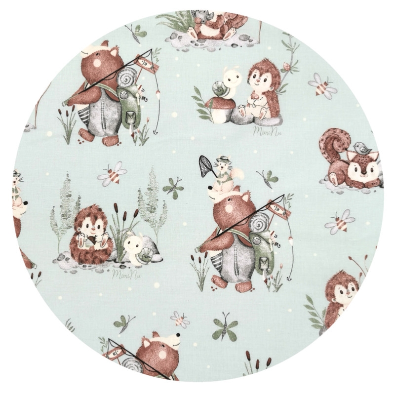 MimiNu - Perna bebelusi Ursulet, Multifunctionala, Cu doua fete, Tesatura pufoasa minky si bumbac, Materiale certificate Oeko Tex Standard 100, Design, Minky Let\'s Go Natural
