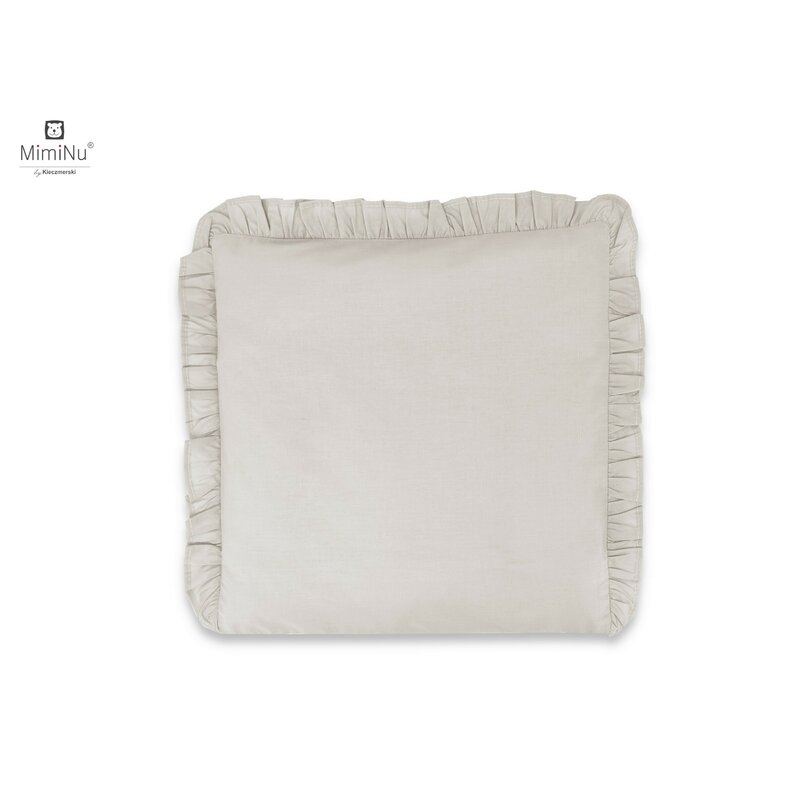 MimiNu - Perna clasica de dormit, Cu husa detasabila cu fermoar, Din bumbac, 40x40 cm, Colectia Royal, Beige