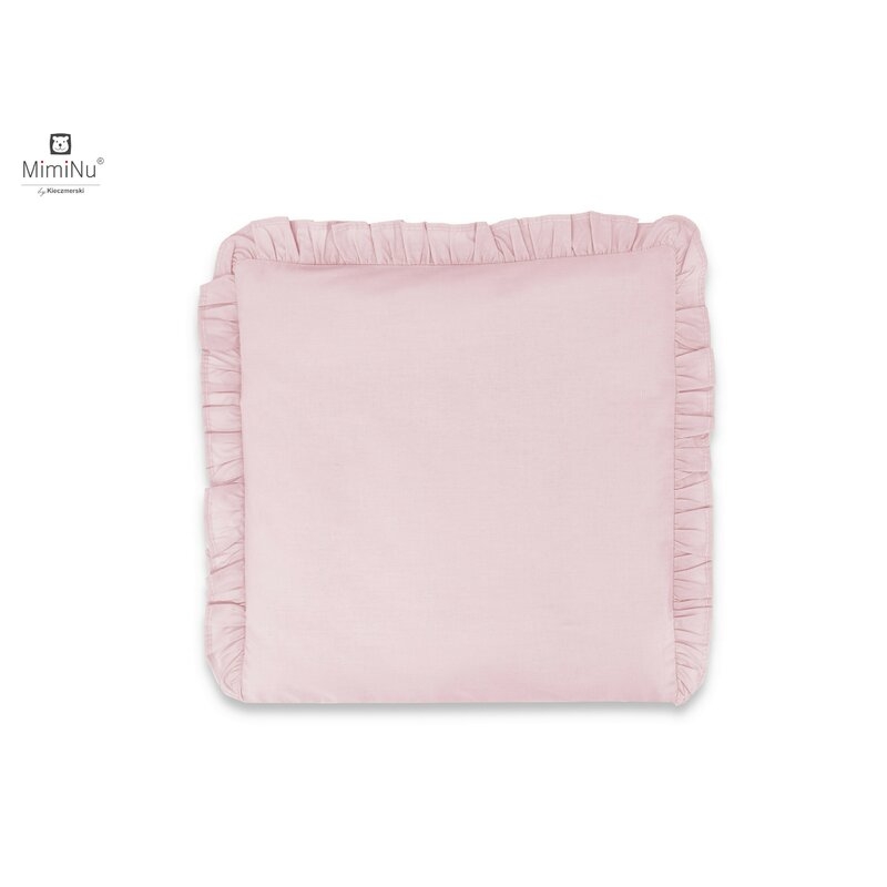 MimiNu - Perna clasica de dormit, Cu husa detasabila cu fermoar, Din bumbac, 40x40 cm, Colectia Royal, Powder Pink