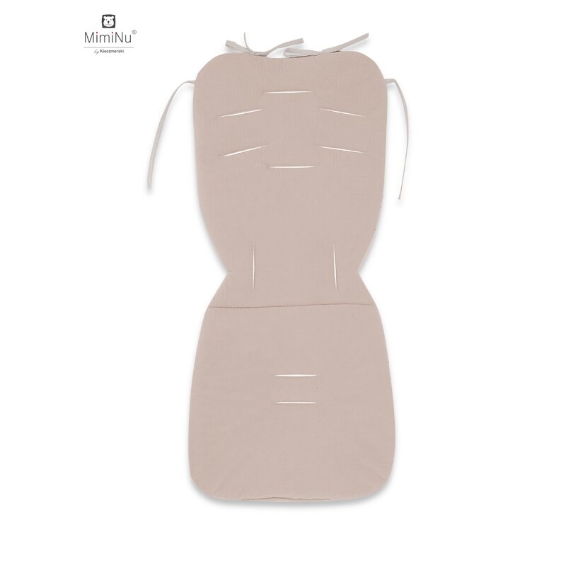 MimiNu - Salteluta pentru carucior, Reversibila, Cu doua fete, Din catifea matlasata si bumbac, Materiale certificate Oeko Tex Standard 100, Dimensiune 78 x 34 cm, Design, Calm Forest Natural/Nugat