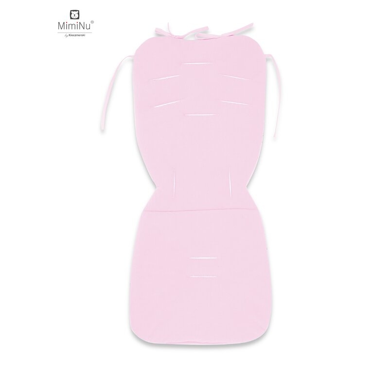 MimiNu - Salteluta pentru carucior, Reversibila, Cu doua fete, Din catifea matlasata si bumbac, Materiale certificate Oeko Tex Standard 100, Dimensiune 78 x 34 cm, Design, Pink ballerina/Pink