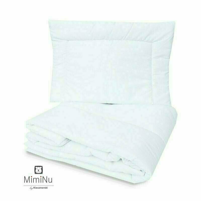 MimiNu - Set lenjerie patut 5 piese, Cu volanase, Cu pilota si perna, Din bumbac certificat Oeko Tex Standard 100, Pentru patut 120x60 cm, Colectia Royal, Nepal Green