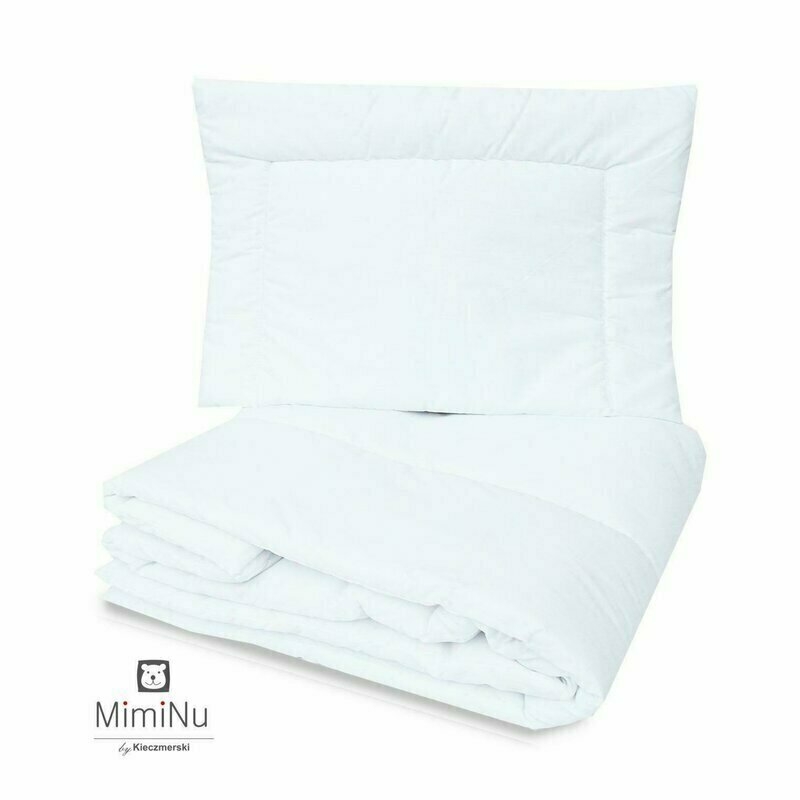 MimiNu - Set lenjerie patut 5 piese, Cu volanase, Cu pilota si perna, Din bumbac, Pentru patut 120x60 cm, Design, Pink Ballerina