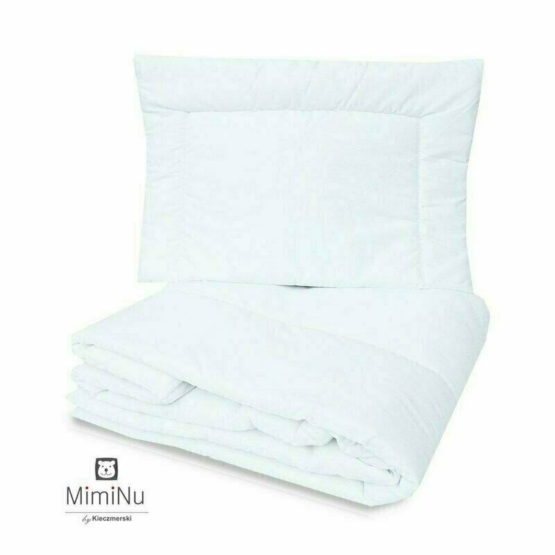MimiNu - Set lenjerie patut cu 6 piese, Cu volanase, Cu pilota si perna, Cu doua aparatori laterale, Din bumbac, Pentru patut 120x60 cm, Colectia Royal, Powder Pink