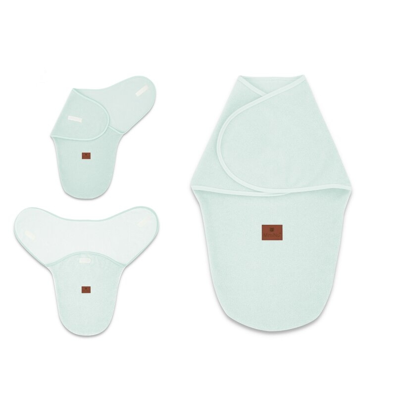 MimiNu - Sistem de infasare bebe, 0 - 3 luni, Din tesatura thermofrotte, Cold Mint