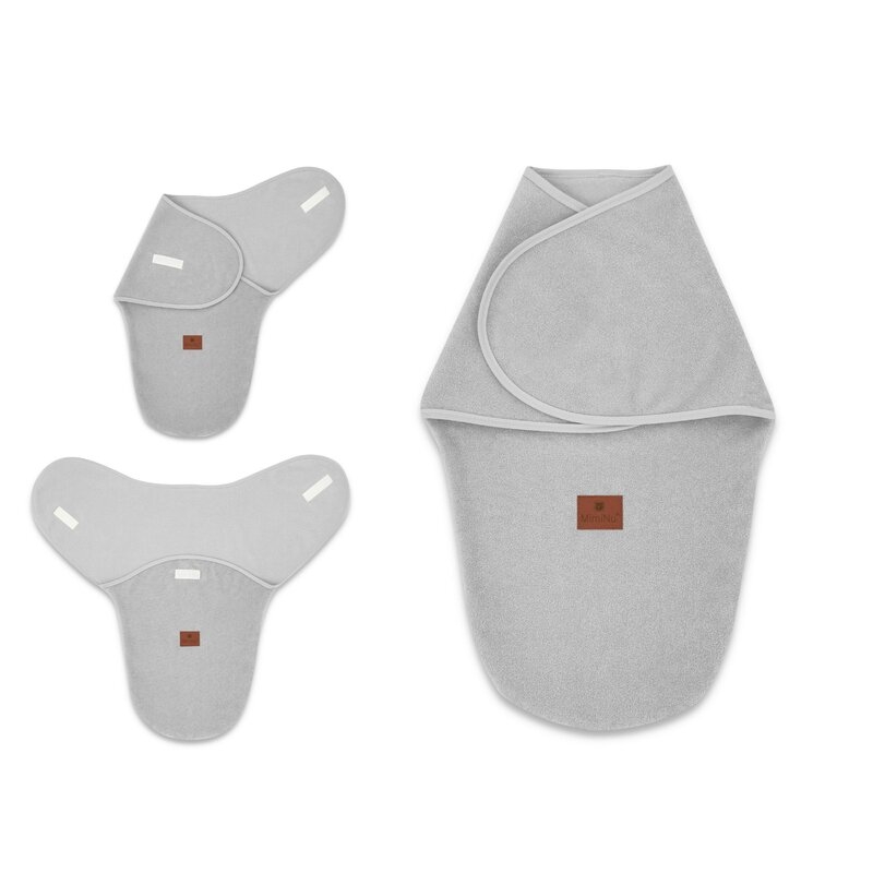 MimiNu - Sistem de infasare bebe, 0 - 3 luni, Din tesatura thermofrotte, Grey