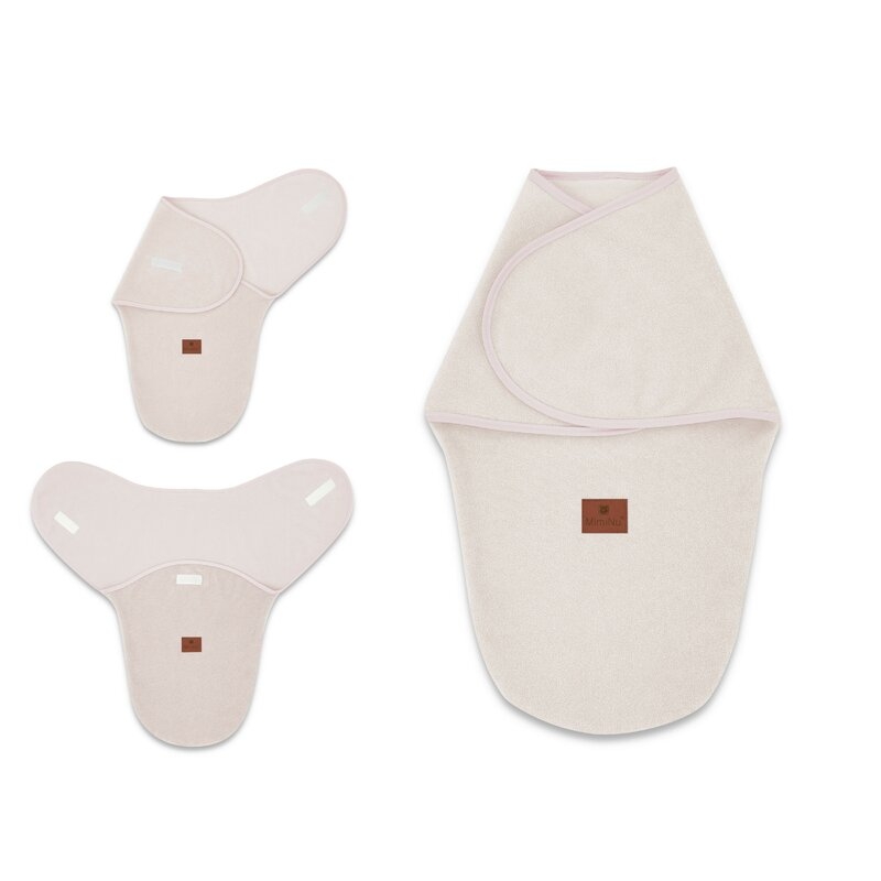 MimiNu - Sistem de infasare bebe, 0 - 3 luni, Din tesatura thermofrotte, Powder Pink