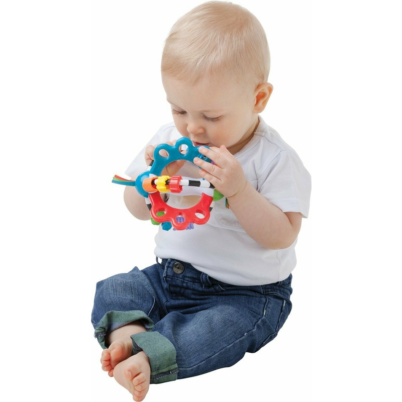 Minge cu activitati pentru bebelusi, Cu diferite texturi si suprafete, 11.5 cm, Explore-a-Ball, Playgro