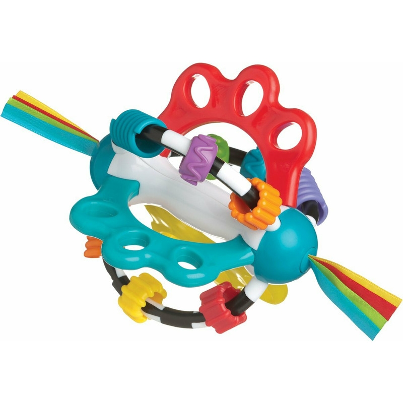Minge cu activitati pentru bebelusi, Cu diferite texturi si suprafete, 11.5 cm, Explore-a-Ball, Playgro