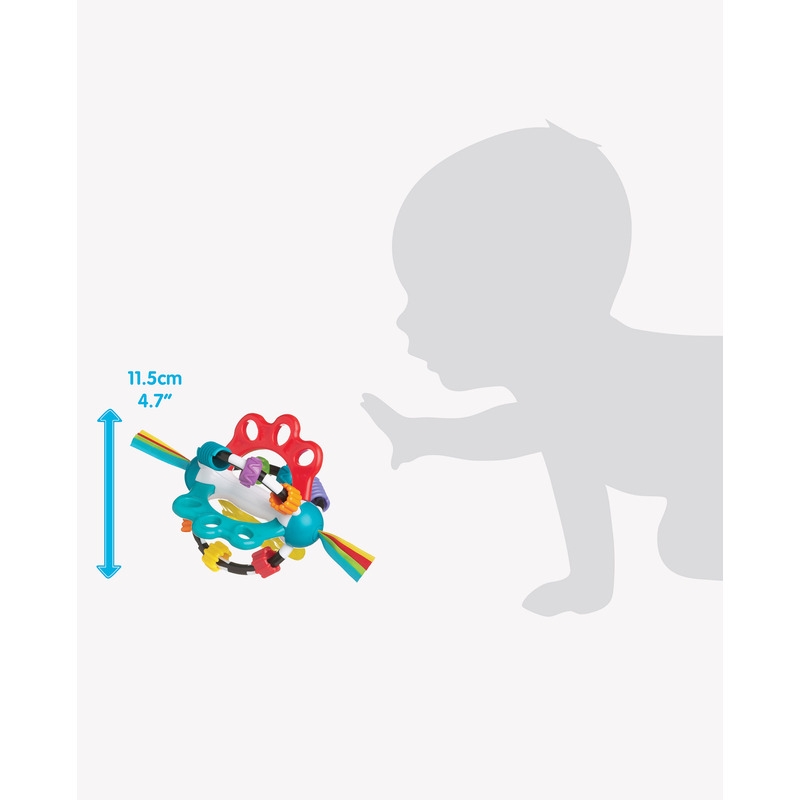 Minge cu activitati pentru bebelusi, Cu diferite texturi si suprafete, 11.5 cm, Explore-a-Ball, Playgro