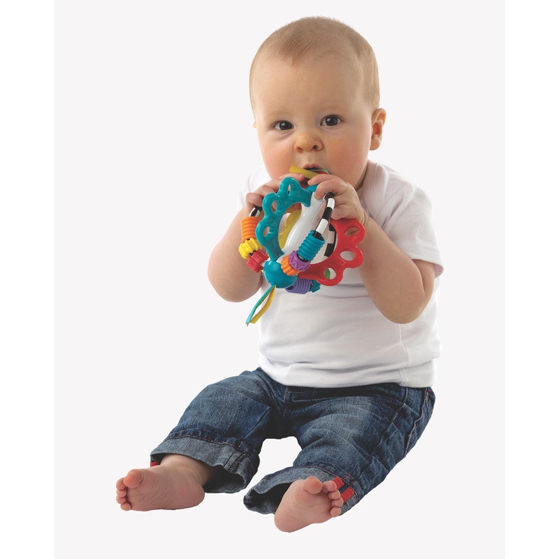 Minge cu activitati pentru bebelusi, Cu diferite texturi si suprafete, 11.5 cm, Explore-a-Ball, Playgro