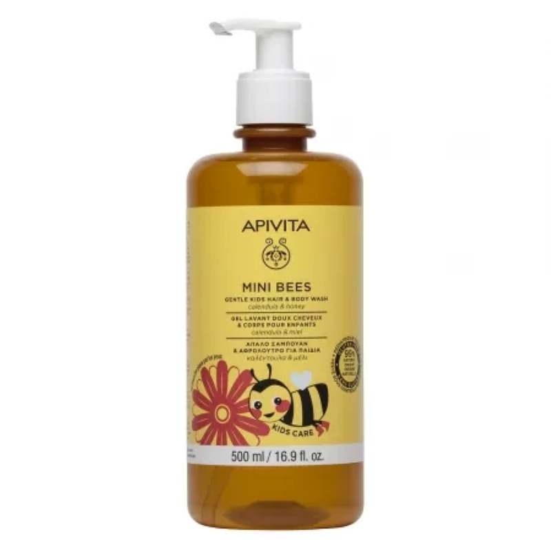Mini Bees Gel spalare par si corp, 500ml, Apivita