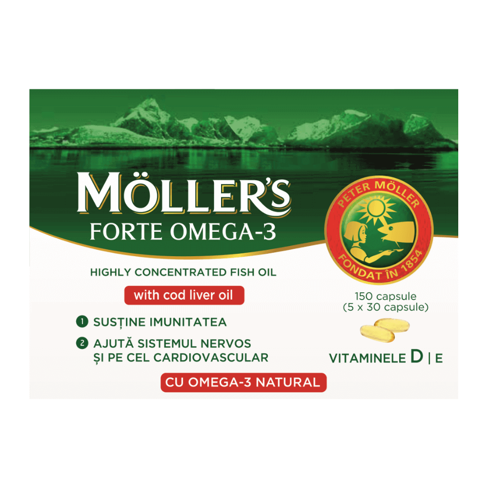 Moller's - Forte cod liver oil omega 3 150cpr