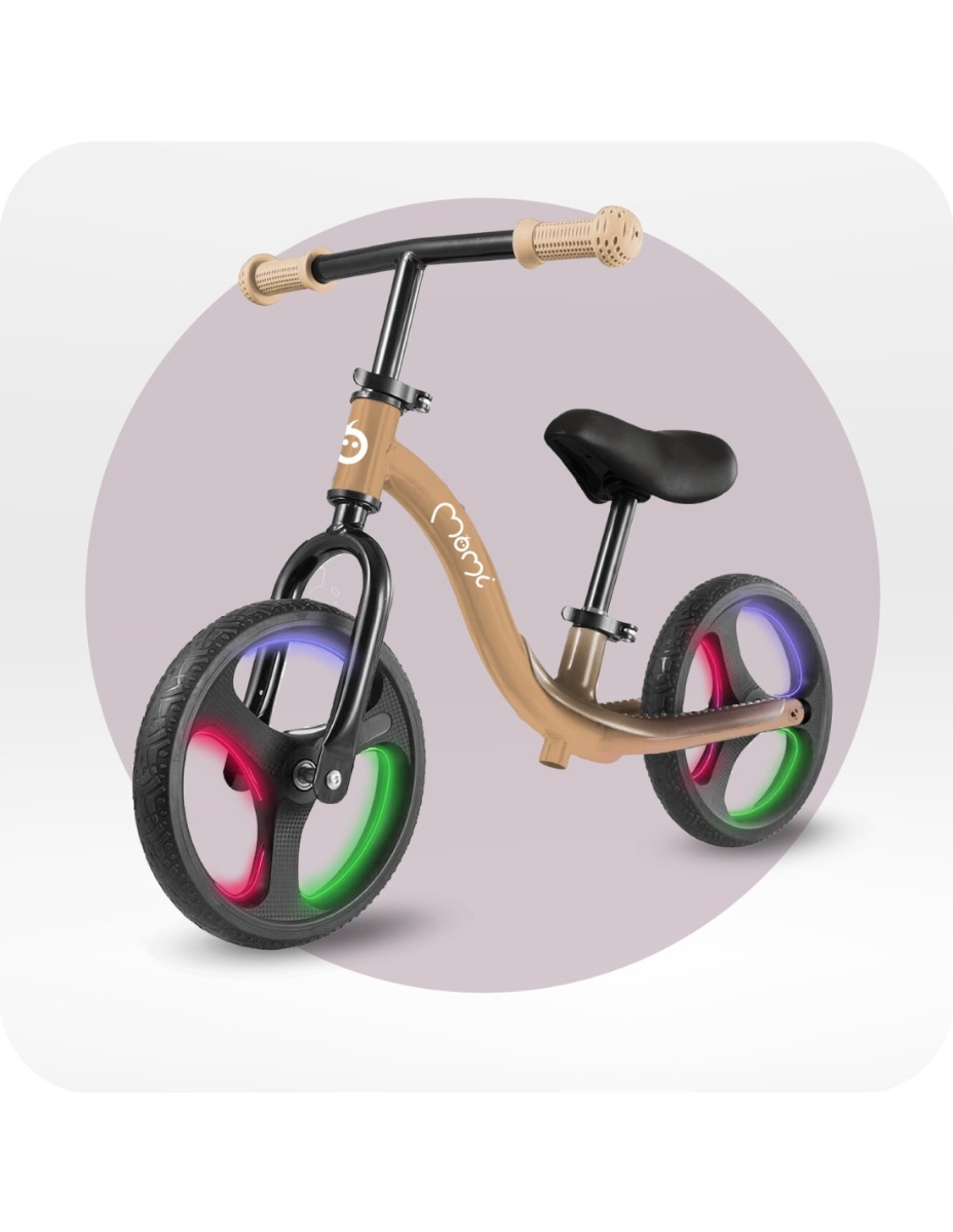 Bicicleta fara pedale cu roti led , Momi Isoka - Beige