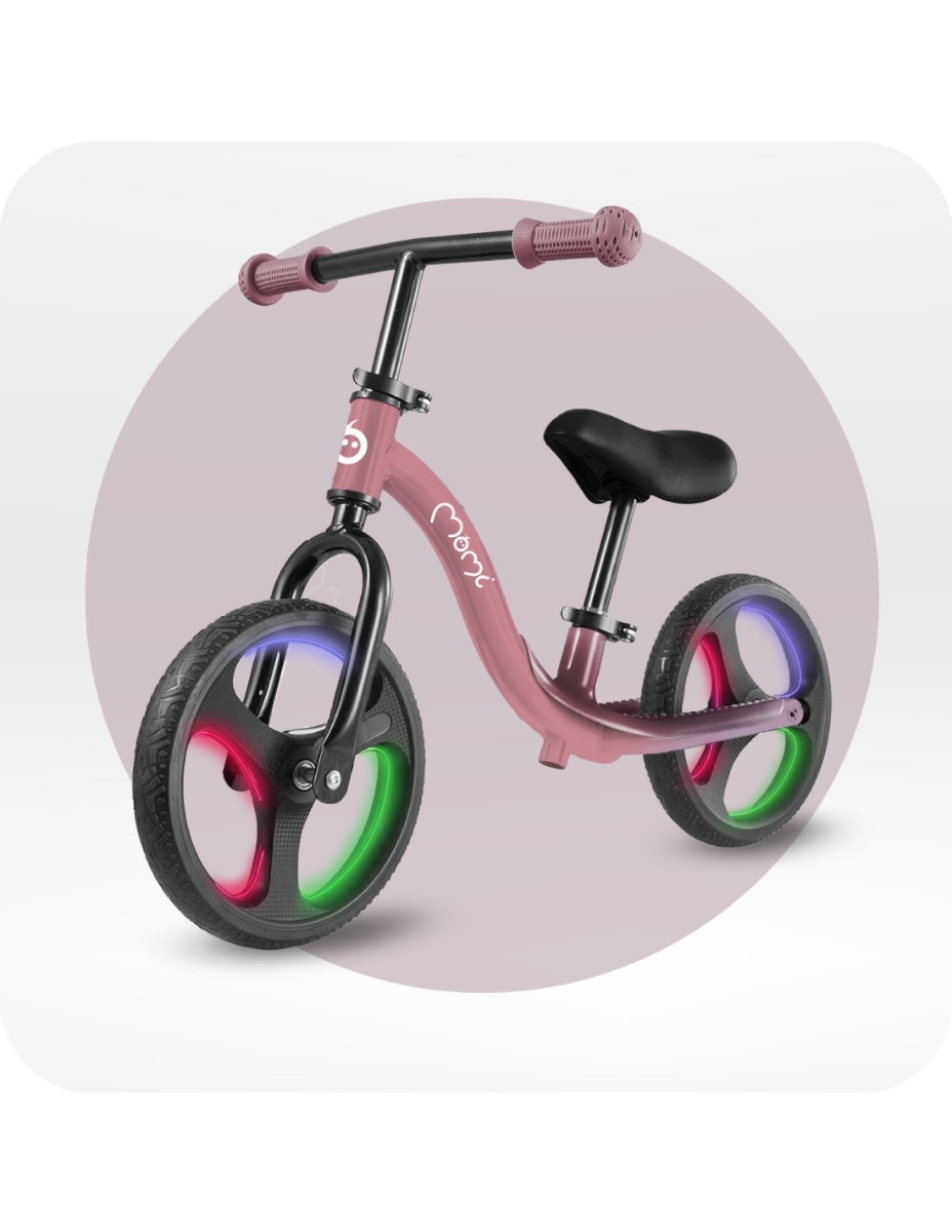Bicicleta fara pedale cu roti led , Momi Isoka - Pink