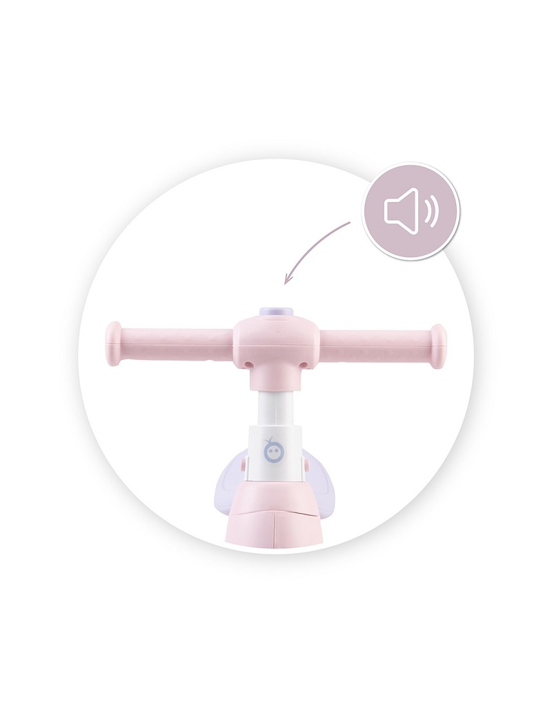 Bicicleta cu lumini, sunet si difuzor de balonase, Momi Tobis - Pink
