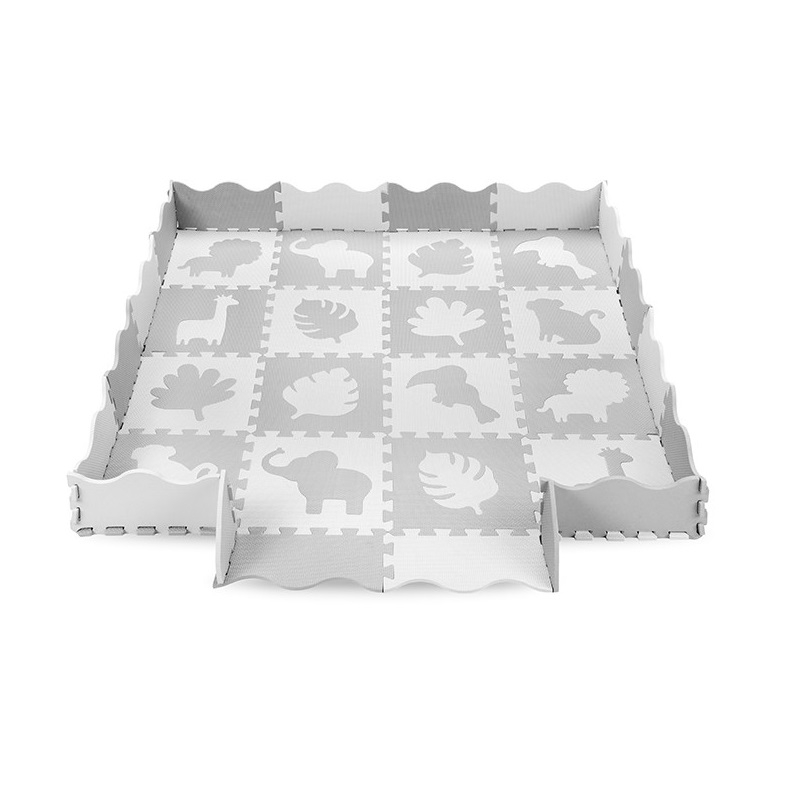 Covoras de joaca Puzzle 150x150 cm, Momi Zawi - Grey