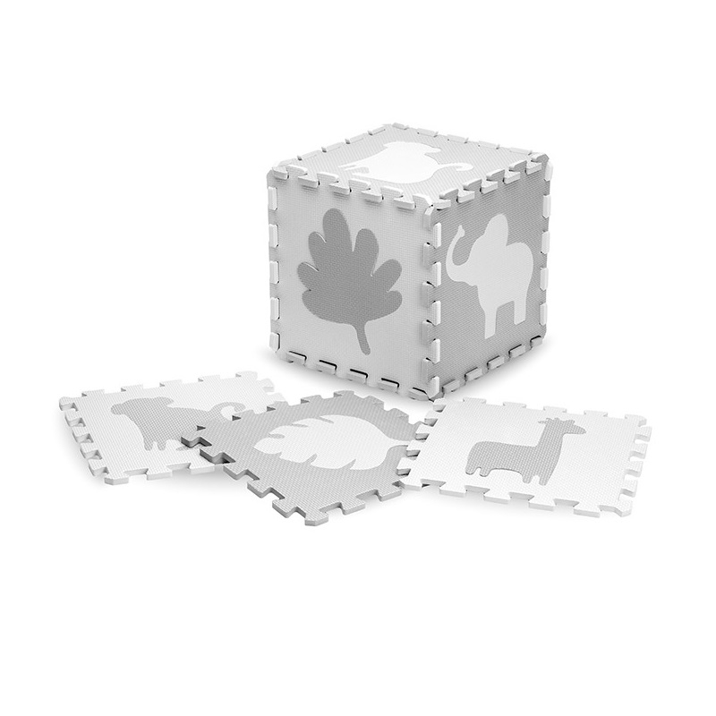 Covoras de joaca Puzzle 150x150 cm, Momi Zawi - Grey