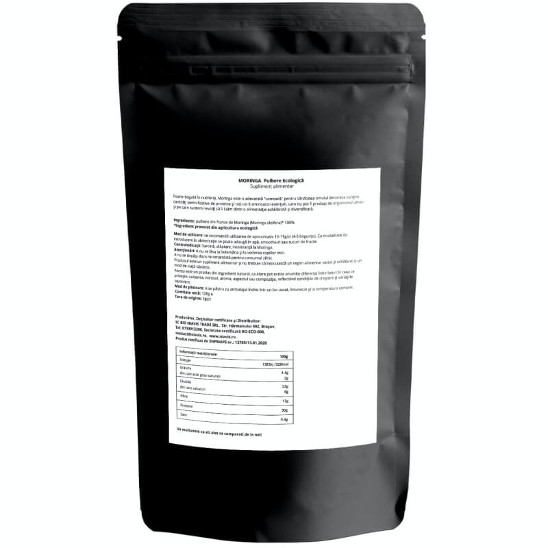 Moringa pulbere ecologica, 125 g, Niavis