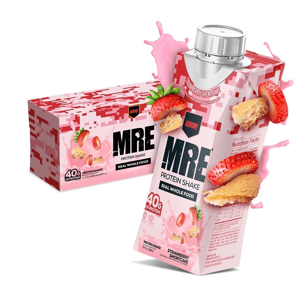Shake proteic din alimente intregi cu aroma de capsuni, 500 ml, REDCON1