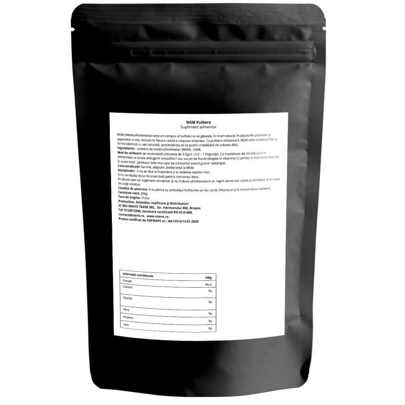 MSM pulbere ecologica, 250 g, Niavis