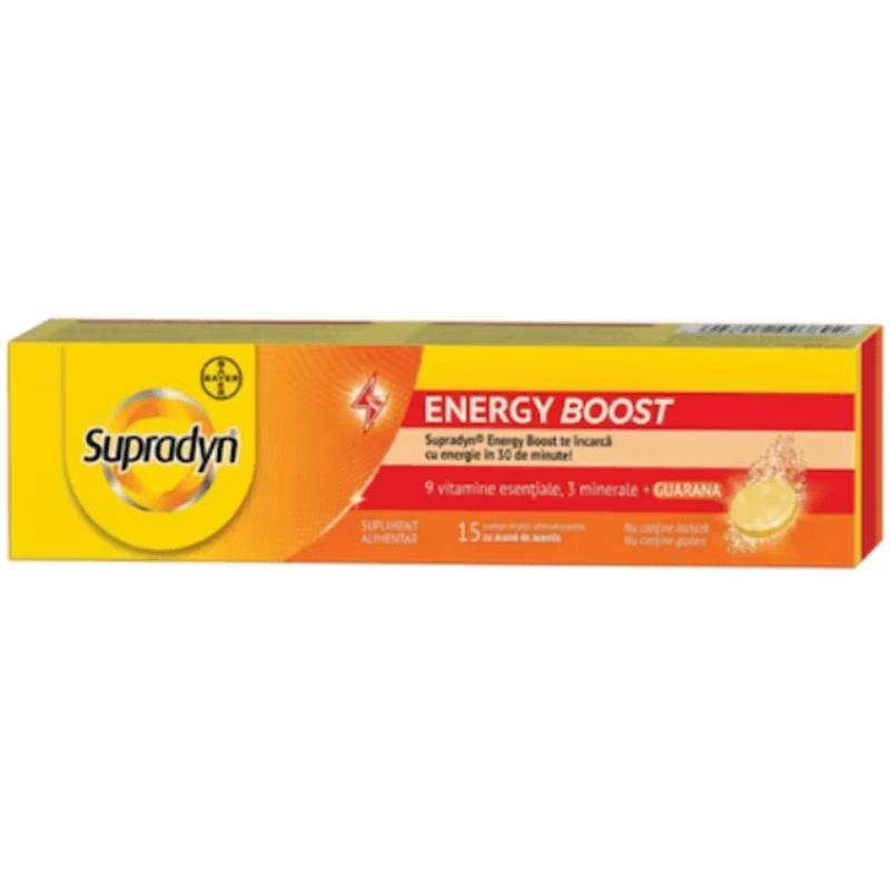 Multivitamine si minerale Supradyn Energy Boost, 15 comprimate efervescente, Bayer