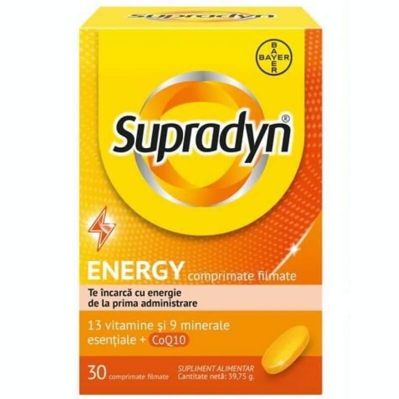 Multivitamine si minerale Supradyn Energy cu Coenzima Q10, 30 comprimate, Bayer