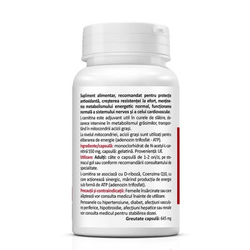 N-Acetyl L-Carnitine 550 mg, 60 capsule, Zenyth