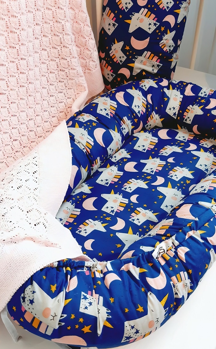 Baby nest din bumbac, Appekids, Navy