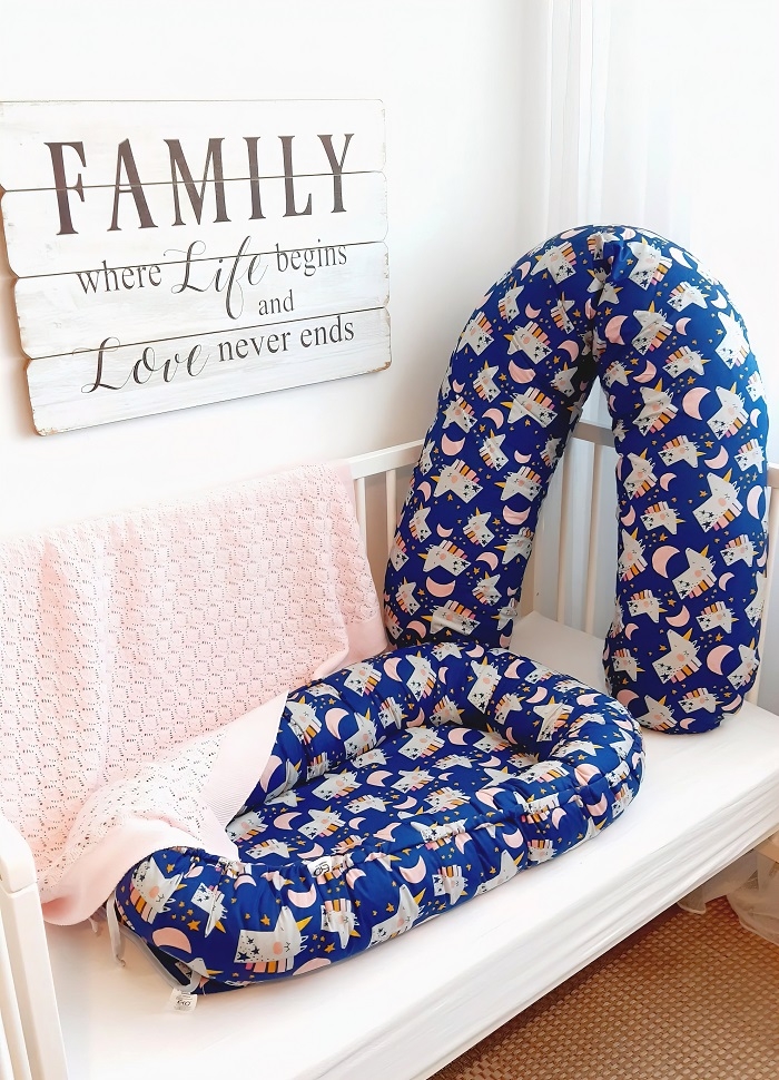 Baby nest din bumbac, Appekids, Navy