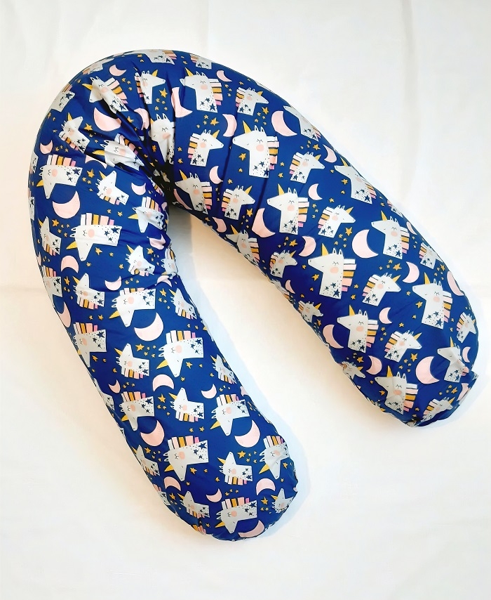 Perna pentru gravida, Fibre din silicon, 180 cm, Appekids - Navy