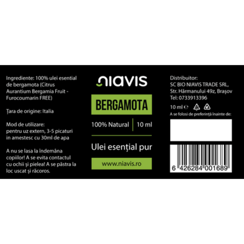 Ulei esential bergamota, 10 ml, Niavis