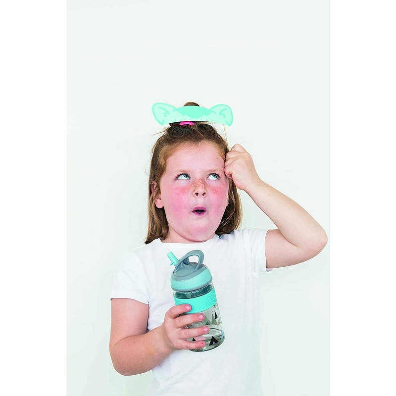 Nuby - Cana 2 in 1, Cu pai incorporat, Din materialul ecologic tritan, Rezistenta, 360 ml, 3+ ani, Albastru