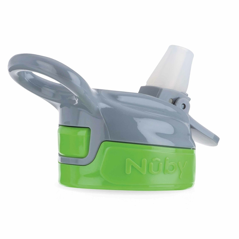 Nuby - Cana sport cu pai moale si pliabil, Din materialul ecologic tritan, Rezistenta, 360 ml, 3+ ani, Verde