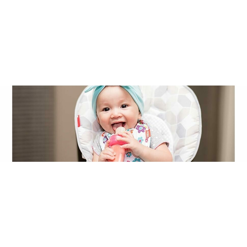 Nuby - Dispozitiv de hranire, Pentru alimente lichide sau semi-solide, Silicon, Fara BPA, 6+ luni, Roz