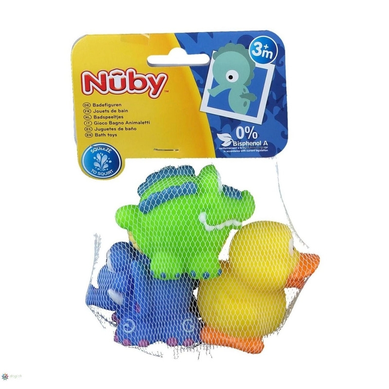 Nuby - Jucarii de baie in forma de animaute, Fara BPA, 4+ luni, Multicolor
