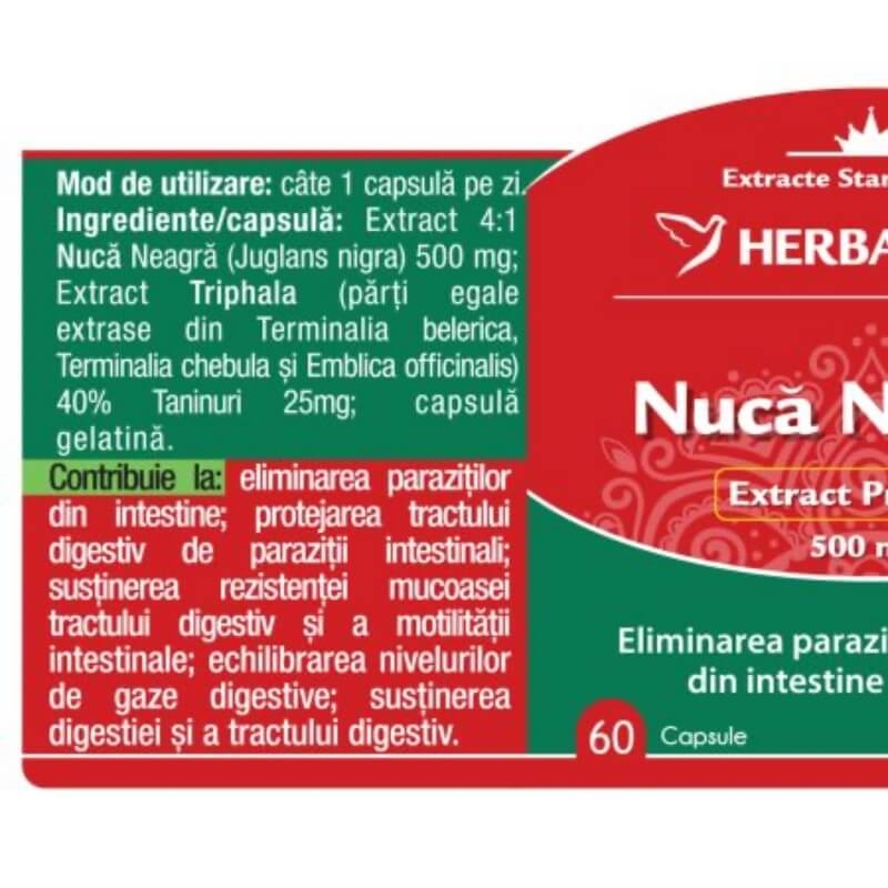 Nuca neagra, 60 capsule, Herbagetica