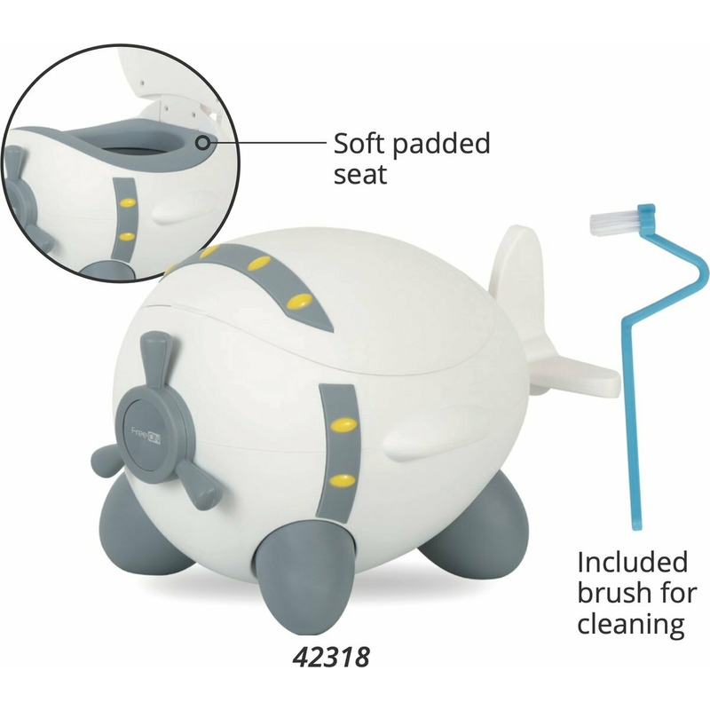 Olita copii, In forma de avion, Potty Plane, FreeON, 32 cm x 28 cm x 41 cm, White/Grey