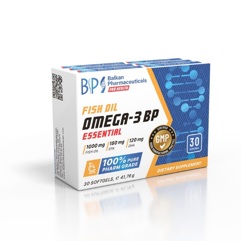 Omega-3 BP Essential ulei de peste 1000 mg, 30 capsule moi, Balkan Pharmaceuticals