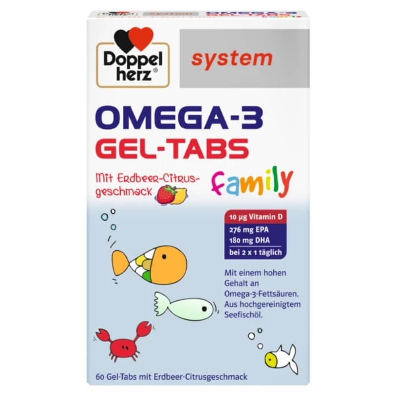 Omega 3 Gel Tabs Family System, 60 comprimate masticabile moi, Doppelherz
