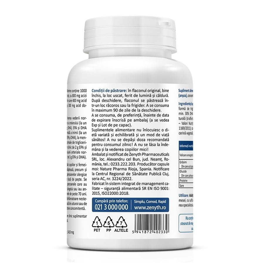 Omega 3 Marin, 60 capsule, Zenyth