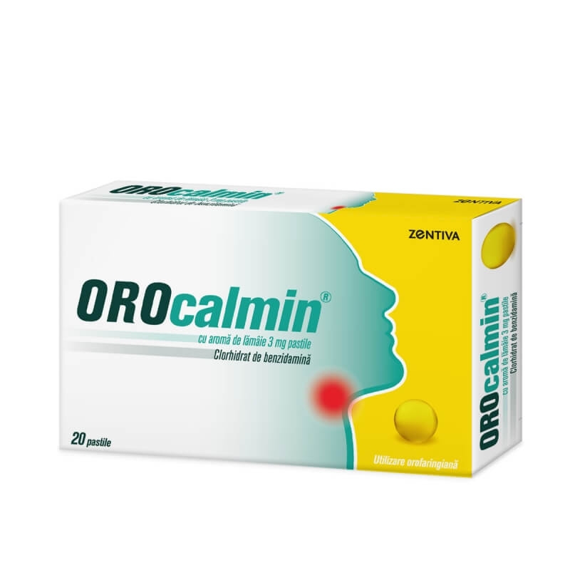 Orocalmin cu aroma de lamaie, 3 mg, 20 pastile, Zentiva
