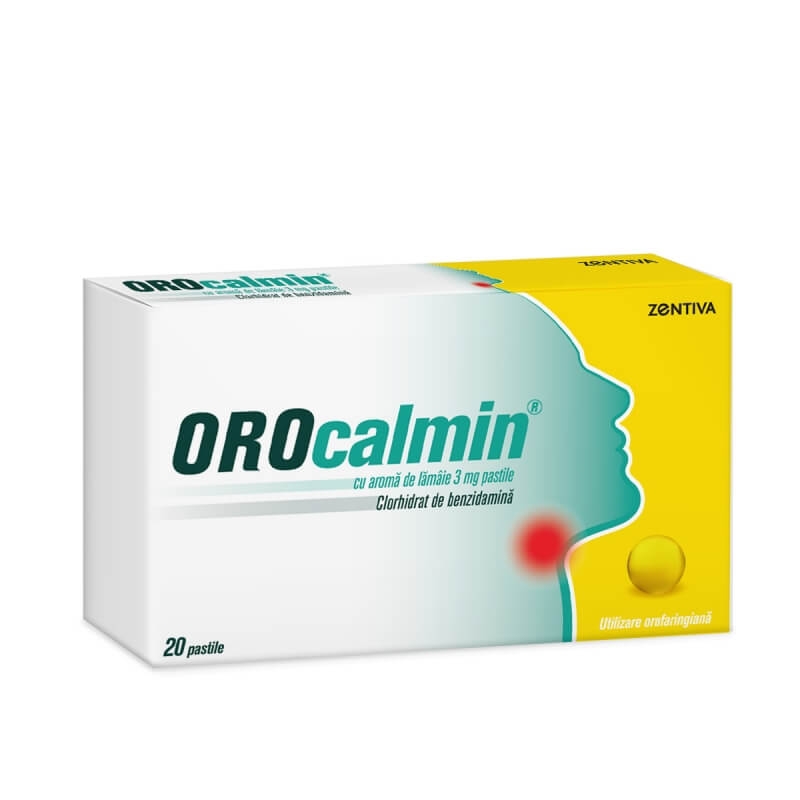 Orocalmin cu aroma de lamaie, 3 mg, 20 pastile, Zentiva