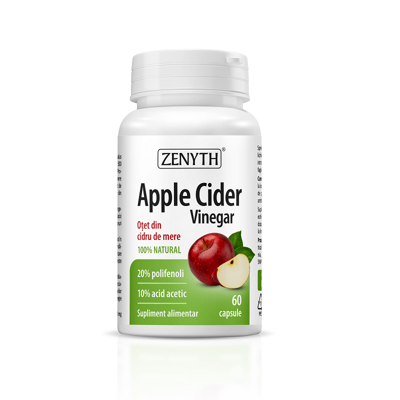 Otet din cidru de mere, 60 capsule, Zenyth