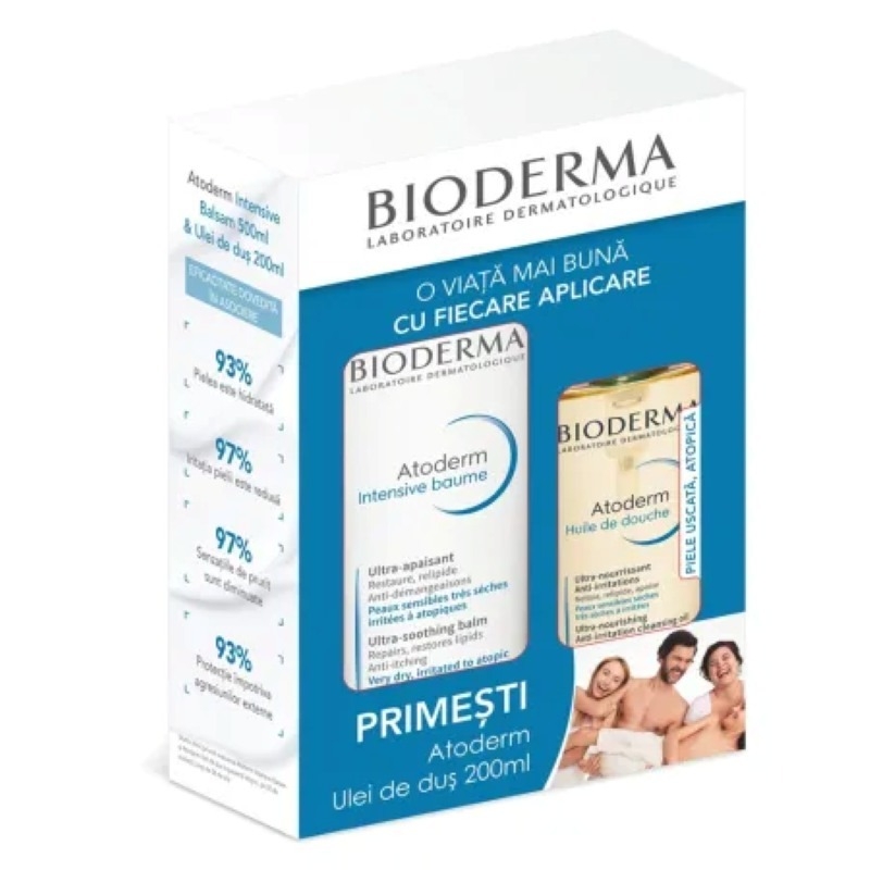 Pachet Atoderm Intensive Balsam, 500 ml + Ulei de dus Atoderm, 200 ml, Bioderma