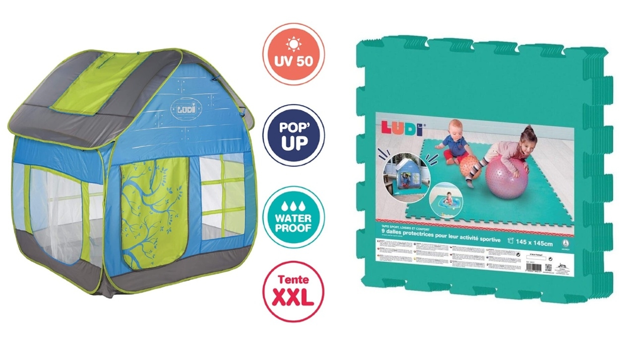Pachet Cort de joaca COTTAGE si covoras din spuma PLAY