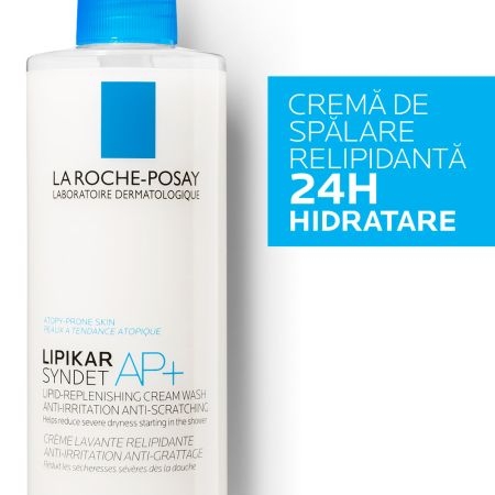 Pachet Lipikar Crema de spalare Syndet AP+, 400 ml, + Rezerva balsam Syndet AP+, 400 ml + Balsam Light AP+M, 15 ml, La Roche Posay
