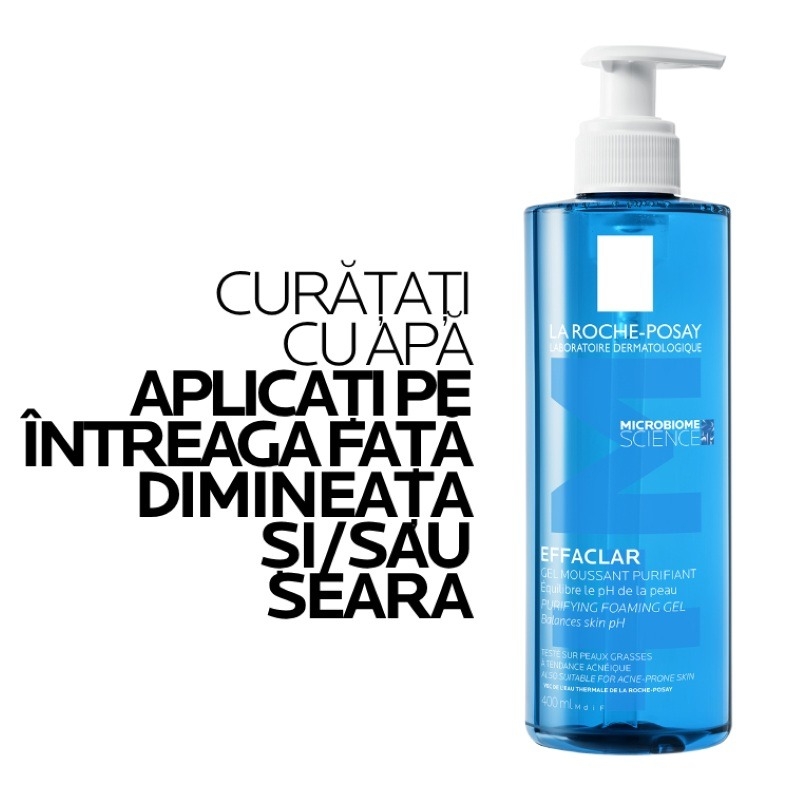Pachet Effaclar+M Gel spumant purifiant, 400ml + Rezerva de incarcare 400 ml,  La Roche-Posay