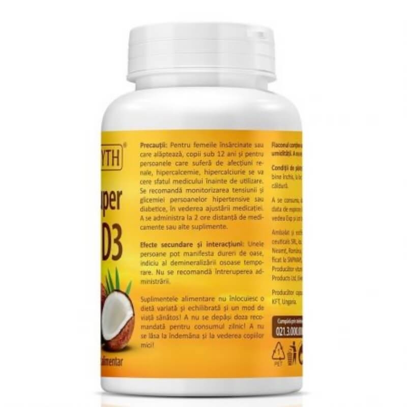 Pachet Super Vitamina D3 cu ulei de cocos 2000 UI, 120+30 capsule, Zenyth