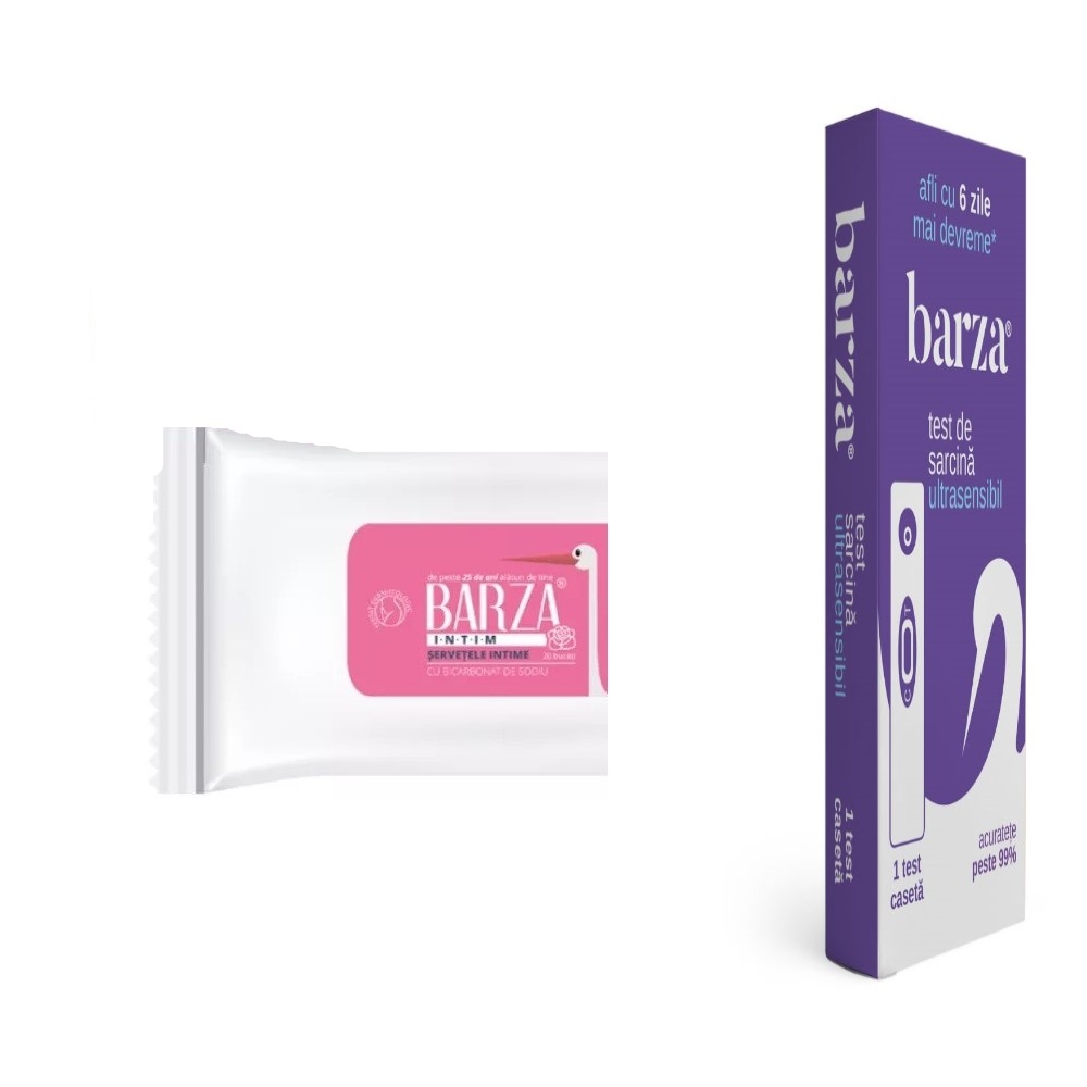 Barza - Test de sarcina caseta ultrasensibil + Servetele intime cadou